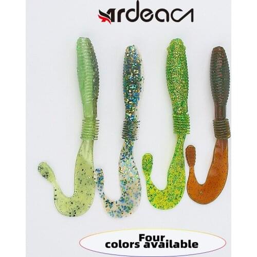 ARDEA Curly Bait 5pcs 110mm/7.8g Silicone Curved Tail Worm Double Color Spiral Jigging Lures Wobbler Swimbaits Fishing Tackle