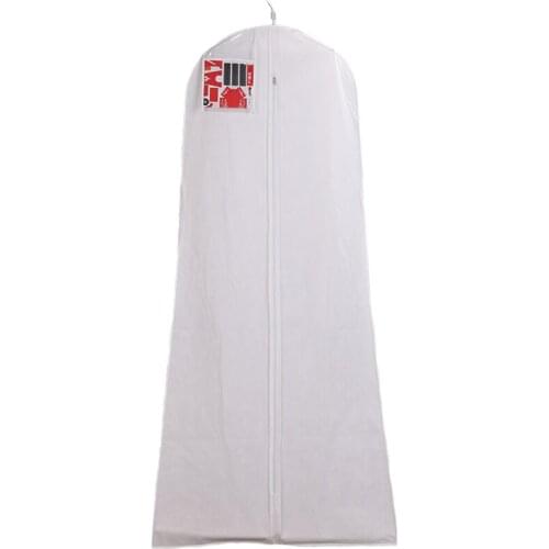 White 180CM Women’s Dress and Gown Large Travel Garment Storage Bags With ID Window Wedding Dress Garment Protection Covers Bags