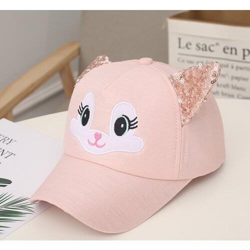 Baby Boy Girls Baseball Cap Cartoon Printed Sun Hat Summer Baby Soft Bunny Cartoon Sunhat Eaves Sunhat Beret Caps