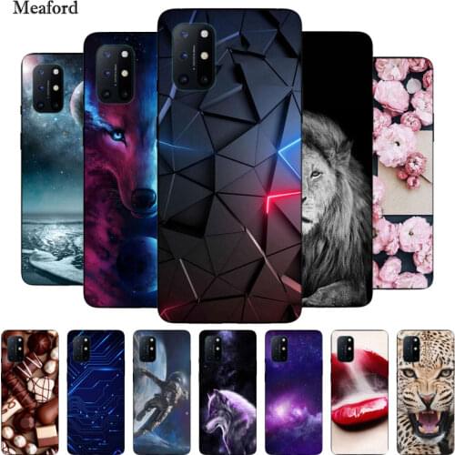 For OnePlus 8T Case Black Bumper Silicone TPU Soft Phone Cover For OnePlus 8T Case Cartoon Funda for One Plus 8T 8 T 1+8T