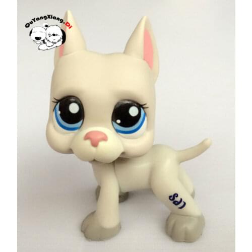 CWG028 Pet Shop Animal Creamy-white Erect ears blue eyes Dog action Figure cute puppy