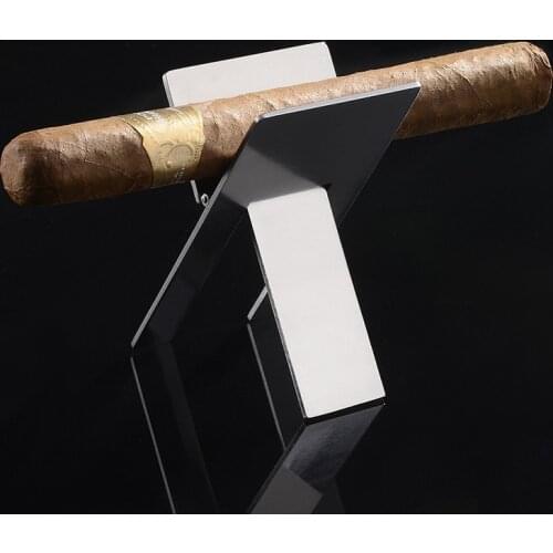 1Pc Stainless Steel Foldable Cigar Holder For Cohiba Silver Ashtray Display Stand Rack Smoking Accessories Tobacco Cigarette
