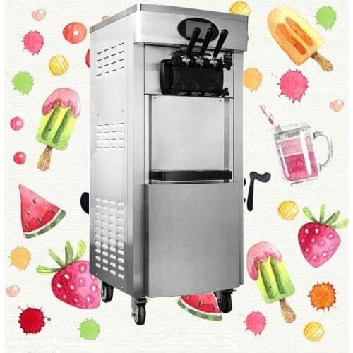 CE Certified Stainless Steel Soft Ice Cream Machine Three-head Touch Screen Ice Cream Making Machine Crisp Tube Ice Cream Machin