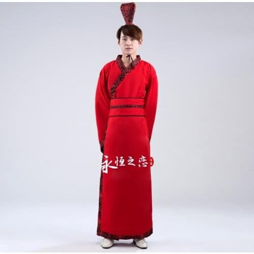 China ancient Robe Costume Hanfu clothing Han Tang Ming Dynasty palace garment Knight emperor Prince clothing Red Black Outfit