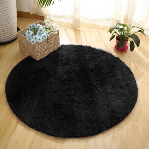 120cm Round Velvet Floor Rug Anti-Slip Carpet Door Pad Mat Indoor Bedside Decor Bedroom Water Absorption Rugs Soft Anti Slip