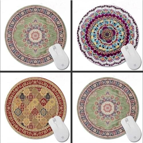 Persian Rug 20x20cm Round Mousepad Customized 3D Printing Gaming Durable Notebook Small Mouse Pad for Laptop Table Pads