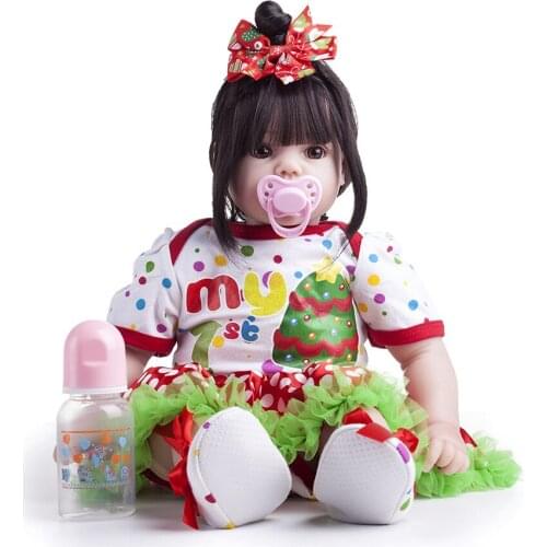 Reborn doll is full of soft glue, a playmate of children growing up, with colorful clothes and braided hair
