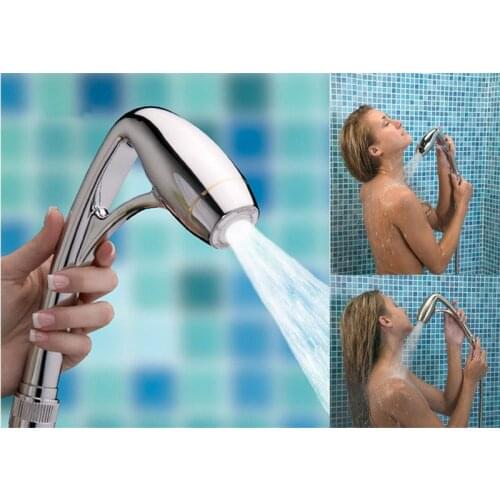 ABS Handheld Shower Hotels Pressure Boosting High Electroplate Power Massage Shower Head with Arm Showerhead TH081