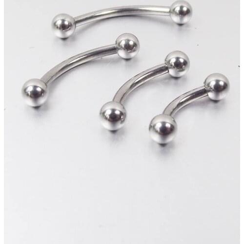 2 Pieces 16G 6mm 8mm 10mm 12mm Stainless Steel Eyebrow Ring Micro Bent Curved Barbell Body Jewelry