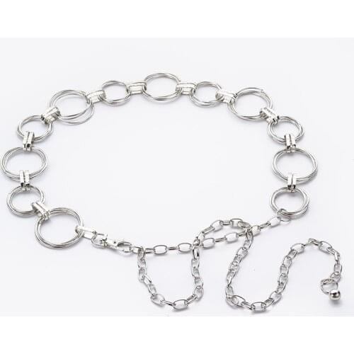 Hongmioo Fashion womens waist chain metal chain belt gold and silver color for women designer belts