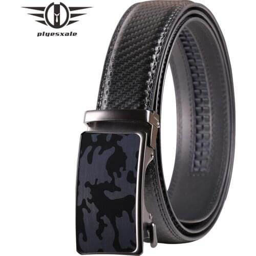 Mens Jeans Camouflage Automatic Buckle Belts Cowhide Real Genuine Leather Belt Luxury Brand Waistband Strap Male Blue Gray B347