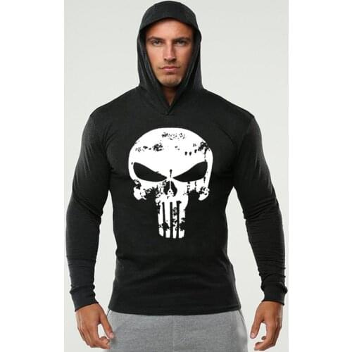 Mans New Hoodies Training Fitness Outdoor Sports Running Cycling Hiking Skull Letters Printing Solid Color Hoodies