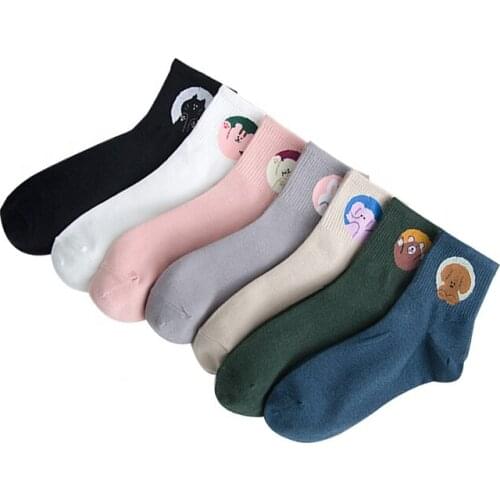 Plusox Japan Style Customized School Short Purity Cotton Sox Ladies Cartoon Boat Sock Woman