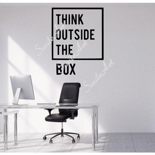 New Design Think Outside The Box Self Adhesive Vinyl Waterproof Wall Art Decal For Rooms Decoration Wall Art MURAL Drop Shipping