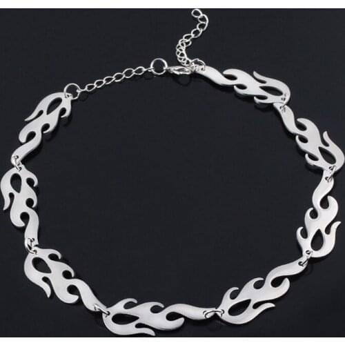 2019 Best Selling Stainless Steel Flame Unisex Necklace Personality Hip Hop Rock Chain Collar Necklace