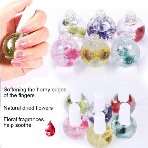 Dried Flowers Softener Nutritional Cuticle Oil Treatment Nutritious Gel Polish Cuticle Nail Art Tool Transparent Nail Care Oil