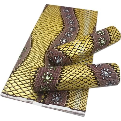 Real High Quality African Wax Printed Fabric Cotton 100%Breathable Nigerian Ankara Dress Material For Sewing 6 Yards G-W 5-24