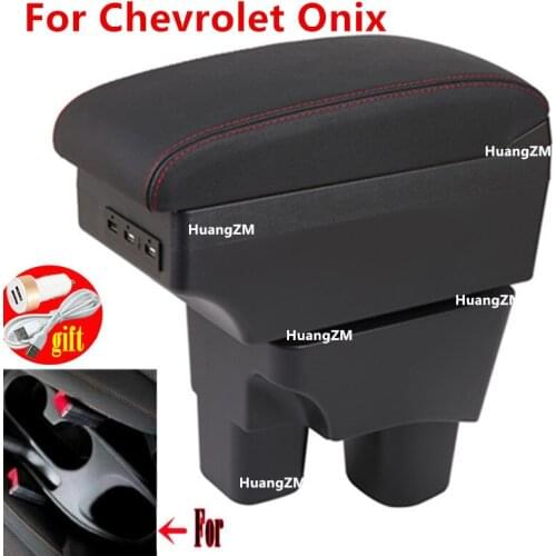 For Chevrolet Onix Armrest Box Car Central Armrest Interior Parts Retrofit parts Car Armrest Center Storage box with USB LED