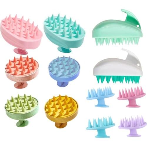 Silicone Head Body To Wash Clean Care Hair Root Itching Scalp Massage Comb Shower Brush Bath Spa Anti-Dandruff Shampoo
