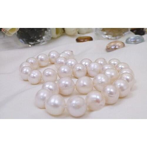 Wedding Women Jewelry Necklace 10-11mm Bright white Pearl Choker Necklace AA Natural Freshwater Pearl