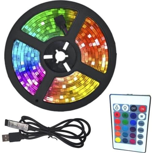 LED Lights StripS USB Infrared Control RGB SMD2835 DC5V 1M 2M 3M 4M 5M Flexible Lamp Tape Diode TV Background Lighting luces LED