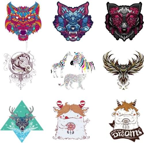 Iron-on Transfers for Clothing Patches for Clothes Tiger Stickers Diy Animal Patch Flex Fusible Transfer Vinyl Adhesive Stripe C