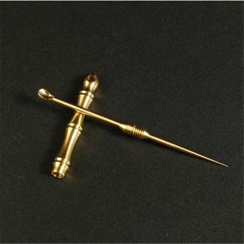 Titanium Tactics Toothpick Earpicker in 1 Brass Socket Tube Waterproof Outdoor EDC Self-defense Multifunction Portable Tool