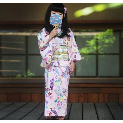 Girl Traditional Japanese kimono Chlidren Kimono Yukata Daily Kids