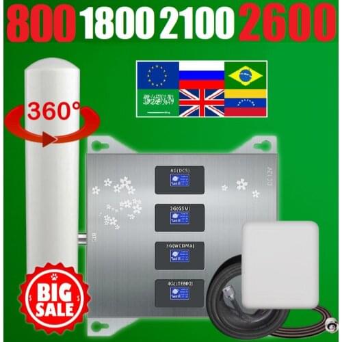 1000 to 2000 square meter 80 dB High gain amplifier repeater booster 360 degree omni ceiling antenna full kit 900 1800 2100 MHz