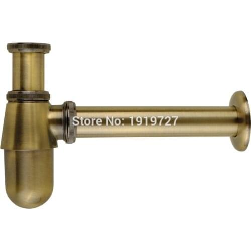Vidric Bagnolux New Arrival Promotions Antique Bronze Bathroom Basin Sink Tap Bottle Trap Drain Kit Waste P-TRAP Siphon
