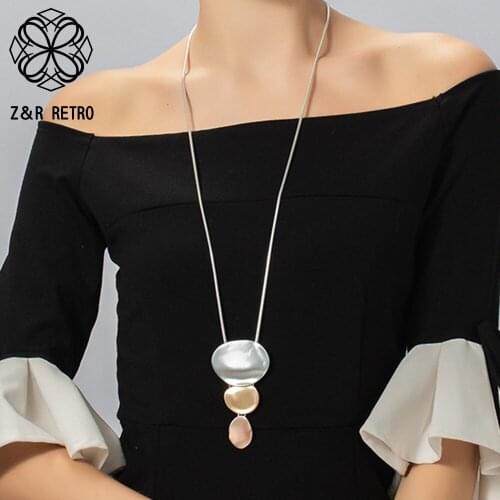 Vintage Long Suspension Collar Necklace Decorative Costume Jewelry for Women Chains Around the Neck Trend Accessories Pendants