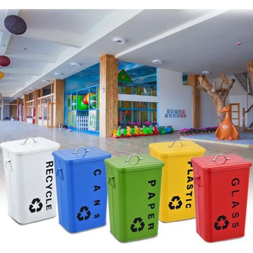 Nordic Simple Outdoor Trash Can Garbage Creative Large Recycling Garbage Trash Can Creative Cleaning Supplies Lixeira Storage BC