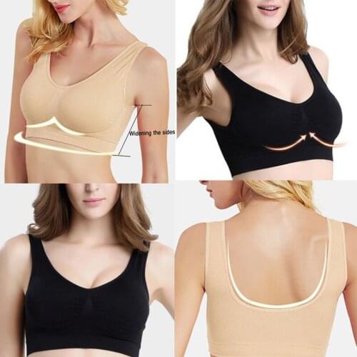 LELINTA Womens Plus 3XL-6XL No Steel Ring Bra Full Cup Gym Fitness Women Seamless Padded Vest Breathable Soft Bra