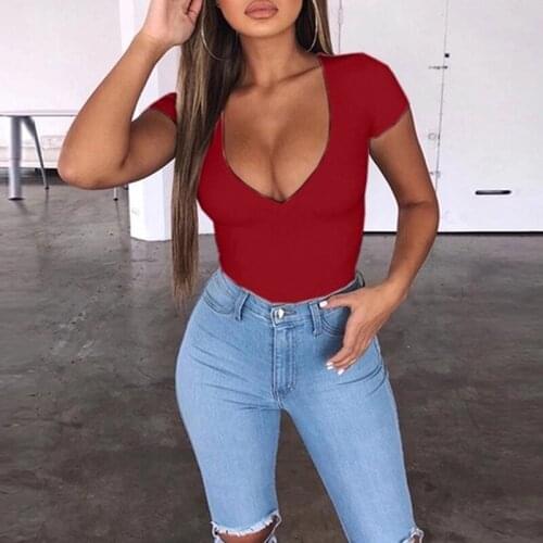 Women Short Sleeve Body Top Cotton Polyester Bodycon Jumpsuit Casual Basic Black White Bodysuit Romper Ladies Feminino Vestido