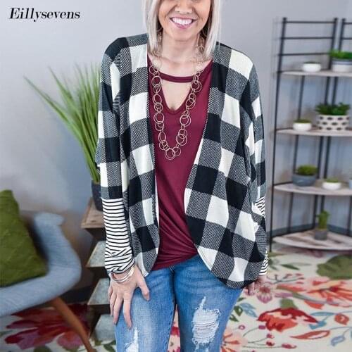 England Plaid Knitted Cropped Cardigan Women Long Sleeve Red Sweater Woman Autumn Casual Knitwear Buttons Streetwear 2020