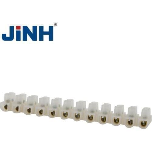 10PCS U/H Type 12 Position Plastic Barrier Terminal Strip Barrier Screw Brass Block Connection Strips for Electrical Wiring