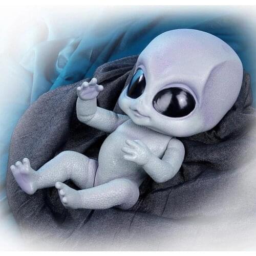 14inch Silicone Alien Baby Doll Realistic Reborn Doll Hand-detailed Painting Full Body Silicone Vinyl Dolls Toy Collectible
