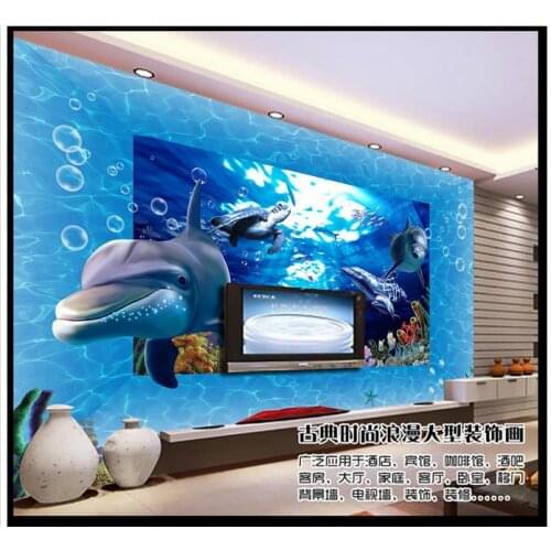 3D wall murals wallpaper custom picture mural wall paper 3D stereo underwater world HD background wall murals bedroom wall decor