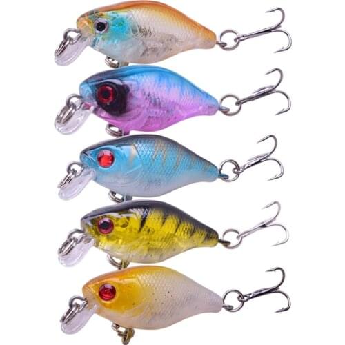 5Pcs/set 4.5cm 4.3g Hard Crank Bait Swim Fish Fishing Lure Artificial topwater Wobbler Japan Colorful Mini Crankbait Fishing kit