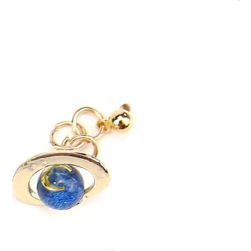 50 Crystal Ball Planet Charms Blue/pink Goldtone Outer Space Astronaut Science Jewelry Space Charms 3D Planet FS37DG-36XSD