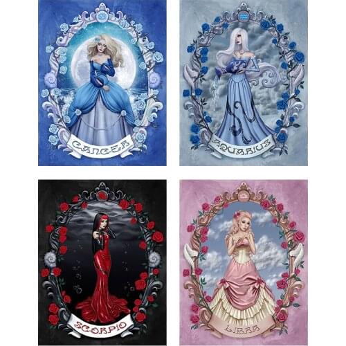 5D Gothic Weird Woman Diamond Painting Full Round Drill Character Series Diamond Painting Home Decoration Gift Hanging Painting