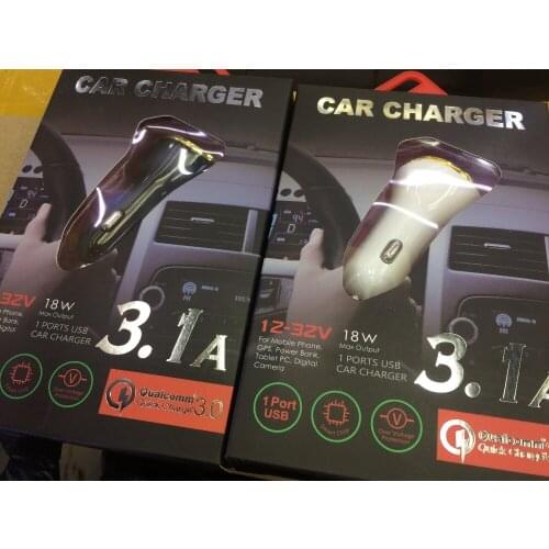 100pcs/lot QC 3.0 5V 3.1A Fast Quick Charger USB Car charger adapter for iphone X XS 8 for Samsung s7 s8 android phone