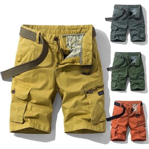 Spring Summer Men Cargo Shorts Cotton Relaxed Fit Breeches Bermuda Casual Short Pants Clothing Social Cargo Short Men