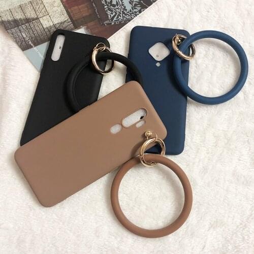 For Xiaomi Mi Note 10 Pro 9T A3 Lite Redmi Note 8T 8 7 8A K20 K30 Case Wristband Hand Strap Band Matte Soft Back Cover Funda