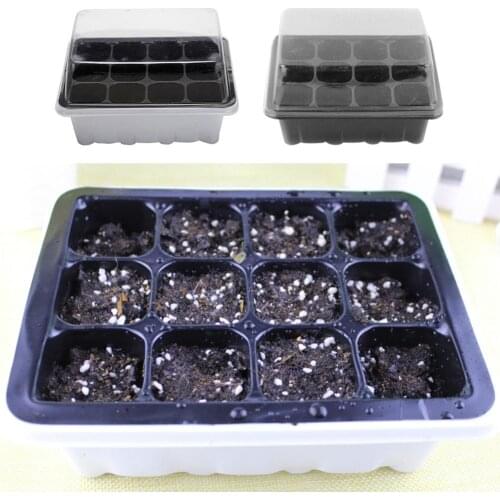 12 cells Seeding Box Family Breeding Three-piece Set Propagate Seed Germination Nursery Pots Garden Home Plant Pot