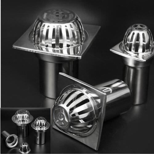 Stainless steel balcony roof large displacement anti-blocking floor drain outdoor rain bucket drainage floor drain