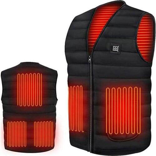 Zone 5 Heated Cotton Vest Heating Jacket Winter USB Heating Vest Womens Jacket Black Mens Jacket Outdoor Heated Vest +size