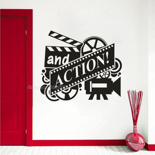Cinema Film Wall Sticker Movie Cinema Room Decor Vinyl Window Decal Filmstrip TV Art Mural Removable Creative Wallpaper LL2155