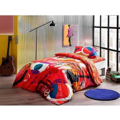TAC Graffiti Player Red Ranforce%100 Cotton Bedding Set Product Quilt Duvet Cover Set Pillow Case Fitted Sheet Linens