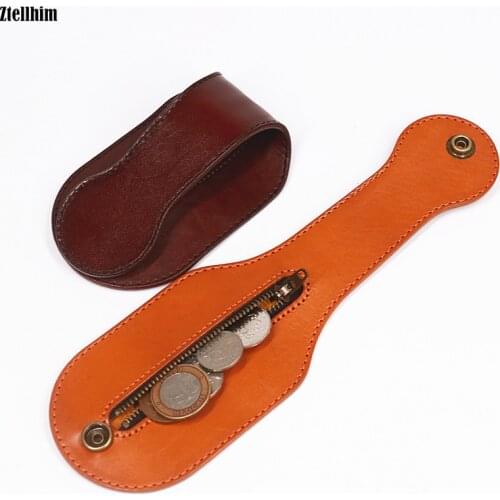 100% Genuine Leather Coin Purse Bag Boston Leather Sap Slap Racket Jacksap Blackjack Self Defense Tool EDC Wallet Men Women Male